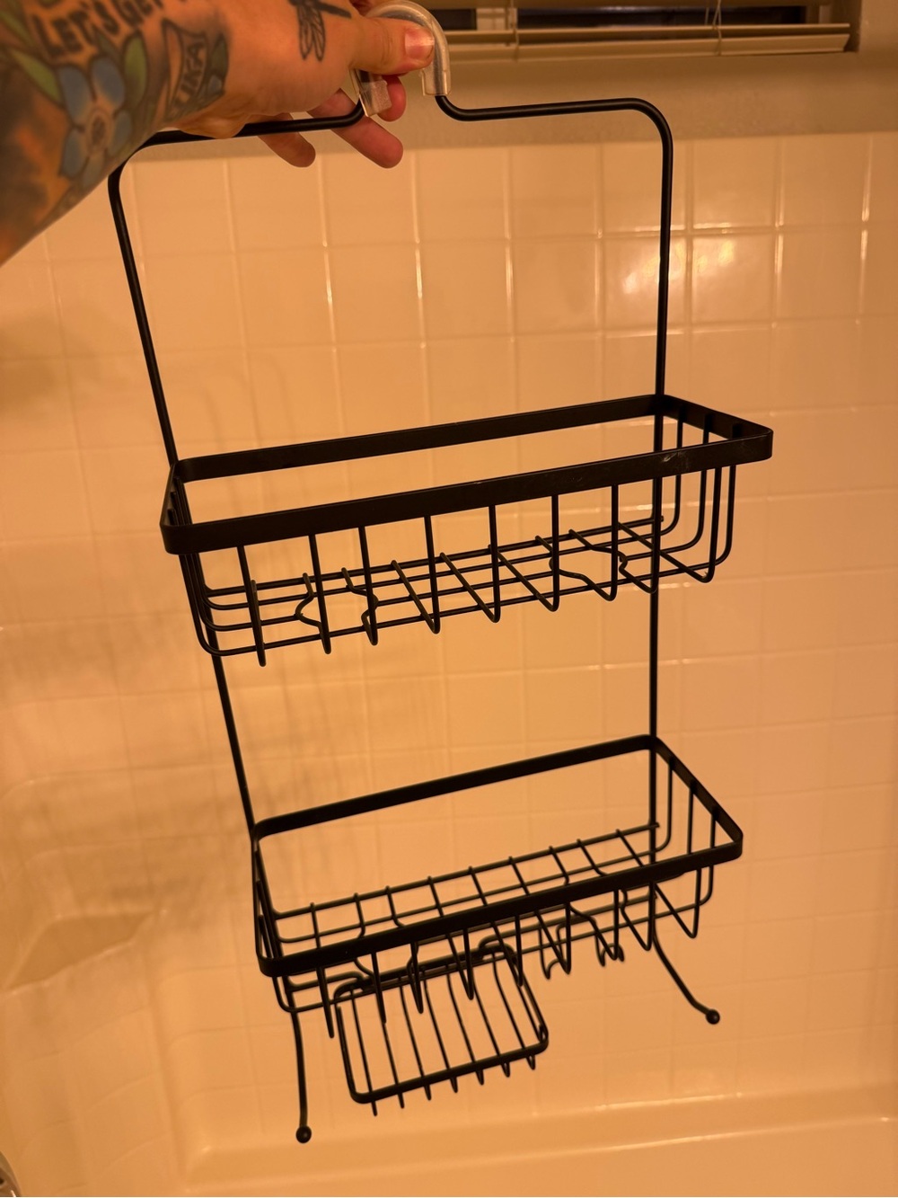 Target Black Two-Tier Hanging Shower Caddy